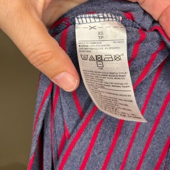 GAP Gray and Red Striped Sleeveless Mini Dress Size XS/Small - Picture 7 of 10